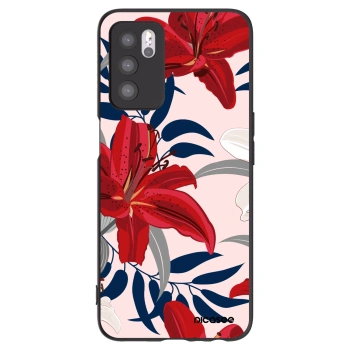 Picasee Μαύρη θήκη σιλικόνης για OPPO A16 - Red Lily