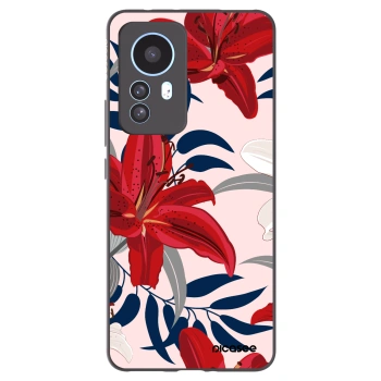 Picasee Μαύρη θήκη σιλικόνης για Xiaomi 12T Pro - Red Lily
