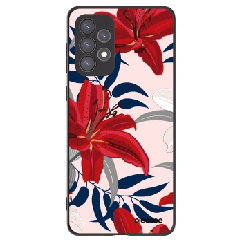 Picasee Μαύρη θήκη σιλικόνης για Samsung Galaxy A73 5G - Red Lily