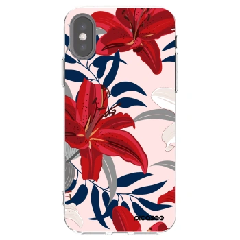 Picasee διαφανής θήκη σιλικόνης Apple iPhone X/XS - Red Lily
