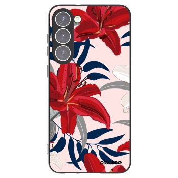 Picasee Μαύρη θήκη σιλικόνης για Samsung Galaxy S23+ 5G - Red Lily