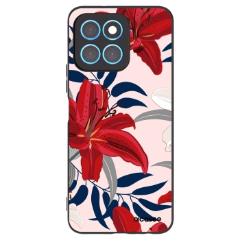 Picasee Μαύρη θήκη σιλικόνης για Honor X6 - Red Lily