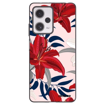 Picasee Μαύρη θήκη σιλικόνης για Xiaomi Redmi Note 12 Pro+ 5G - Red Lily