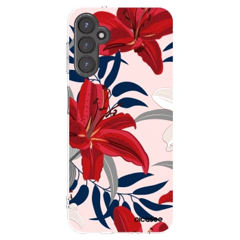 Picasee διαφανής θήκη σιλικόνης Samsung Galaxy A14 4G A145R - Red Lily