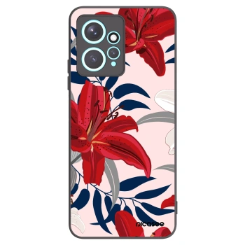 Picasee Μαύρη θήκη σιλικόνης για Xiaomi Redmi Note 12 4G - Red Lily