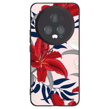 Picasee Μαύρη θήκη σιλικόνης για Honor Magic5 Pro - Red Lily