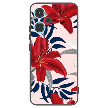 Picasee Μαύρη θήκη σιλικόνης για Xiaomi Poco F5 - Red Lily