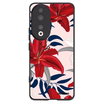 Picasee Μαύρη θήκη σιλικόνης για Honor 90 5G - Red Lily
