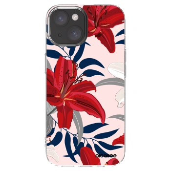 Picasee διαφανής θήκη σιλικόνης Apple iPhone 15 - Red Lily