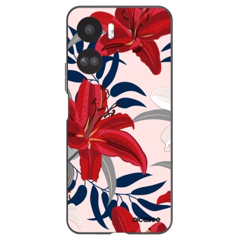 Picasee Μαύρη θήκη σιλικόνης για Honor 90 Lite 5G - Red Lily