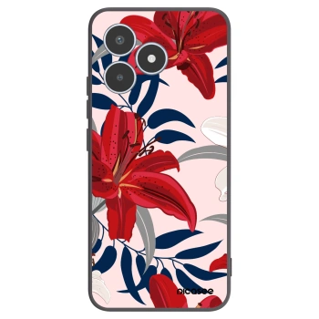 Picasee Μαύρη θήκη σιλικόνης για Realme C53 - Red Lily