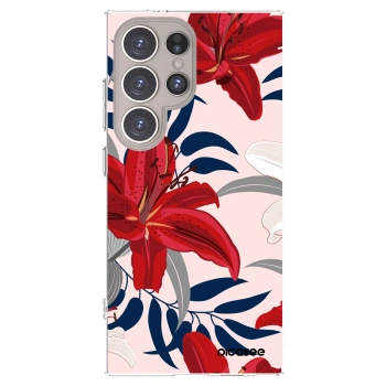 Picasee διαφανής θήκη σιλικόνης Samsung Galaxy S24 Ultra S928B 5G - Red Lily