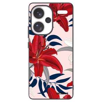 Picasee Μαύρη θήκη σιλικόνης για Xiaomi Redmi Note 13 Pro+ 5G - Red Lily