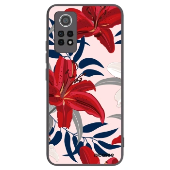 Picasee Μαύρη θήκη σιλικόνης για Xiaomi Redmi Note 12 Pro 4G - Red Lily