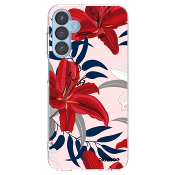 Picasee διαφανής θήκη σιλικόνης Samsung Galaxy A15 A156B 5G - Red Lily