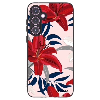 Picasee Μαύρη θήκη σιλικόνης για Samsung Galaxy A35 5G A356B - Red Lily