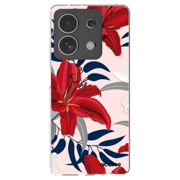 Picasee διαφανής θήκη σιλικόνης Xiaomi Redmi Note 13 4G - Red Lily