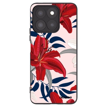 Picasee Μαύρη θήκη σιλικόνης για Honor X8b - Red Lily