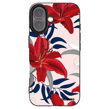 Picasee Μαύρη θήκη σιλικόνης για Apple iPhone 16 - Red Lily