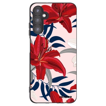 Picasee Μαύρη θήκη σιλικόνης για Samsung Galaxy A05s A057G - Red Lily