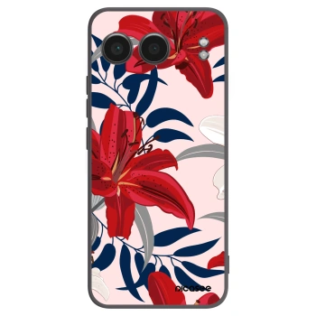 Picasee Μαύρη θήκη σιλικόνης για OnePlus Nord 4 - Red Lily