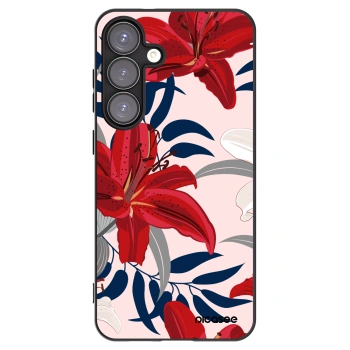Picasee Μαύρη θήκη σιλικόνης για Samsung Galaxy S25+ 5G - Red Lily