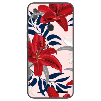 Picasee Μαύρη θήκη σιλικόνης για Xiaomi Redmi Note 7 - Red Lily