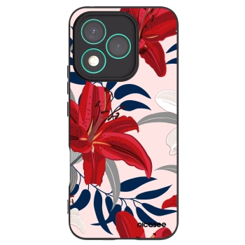 Picasee Μαύρη θήκη σιλικόνης για Honor 400 Lite 5G - Red Lily