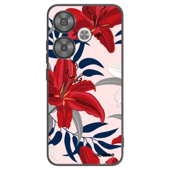 Picasee Μαύρη θήκη σιλικόνης για Xiaomi Poco F6 - Red Lily
