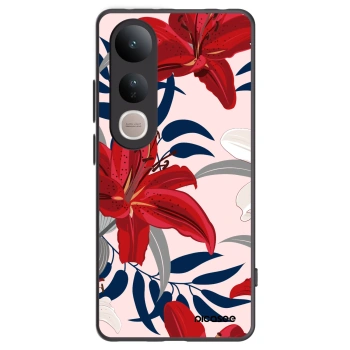 Picasee Μαύρη θήκη σιλικόνης για Vivo V50 Lite 5G - Red Lily