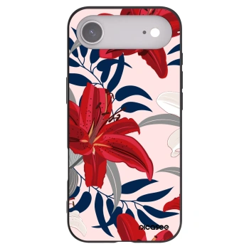 Picasee Μαύρη θήκη σιλικόνης για Apple iPhone Air - Red Lily