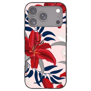 Picasee Μαύρη θήκη σιλικόνης για Apple iPhone 17 Pro - Red Lily