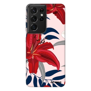 Picasee Fashion Case για Samsung Galaxy S21 Ultra 5G G998B - Red Lily
