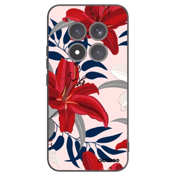 Picasee Μαύρη θήκη σιλικόνης για Xiaomi Redmi Note 15 Pro+ - Red Lily