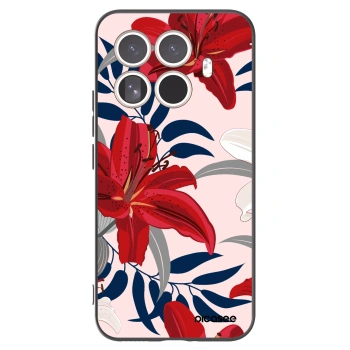 Picasee Μαύρη θήκη σιλικόνης για Xiaomi 15T Pro - Red Lily