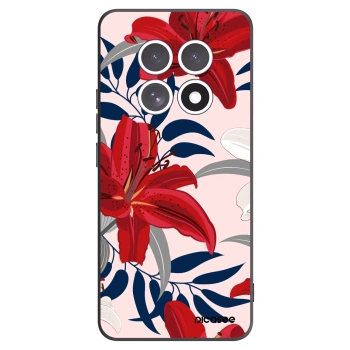Picasee Μαύρη θήκη σιλικόνης για Xiaomi Redmi Note 15 - Red Lily