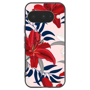 Picasee Μαύρη θήκη σιλικόνης για Google Pixel 10 - Red Lily