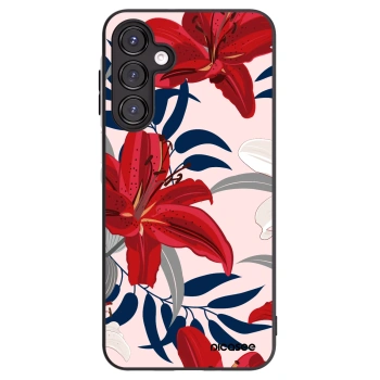 Picasee Μαύρη θήκη σιλικόνης για Samsung Galaxy A16 4G - Red Lily