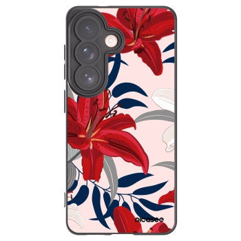 Picasee Μαύρη θήκη σιλικόνης για Samsung Galaxy S26 - Red Lily