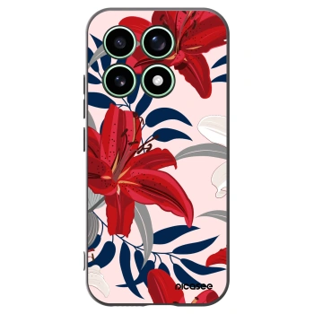 Picasee Μαύρη θήκη σιλικόνης για Xiaomi 17 - Red Lily