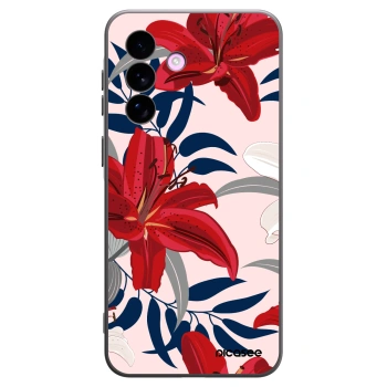 Picasee Μαύρη θήκη σιλικόνης για Samsung Galaxy A57 5G - Red Lily