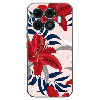 Picasee Μαύρη θήκη σιλικόνης για Xiaomi 17T - Red Lily