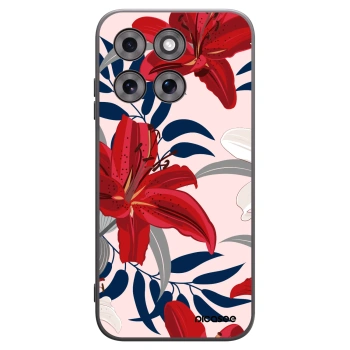 Picasee Μαύρη θήκη σιλικόνης για Motorola Moto G77 - Red Lily