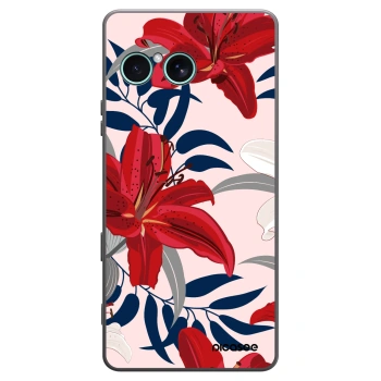 Picasee Μαύρη θήκη σιλικόνης για Sony Xperia 10 VII - Red Lily