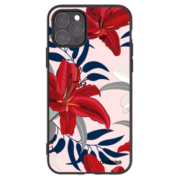 Picasee Μαύρη θήκη σιλικόνης για Apple iPhone 11 Pro - Red Lily