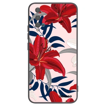 Picasee Μαύρη θήκη σιλικόνης για Huawei Nova 5T - Red Lily