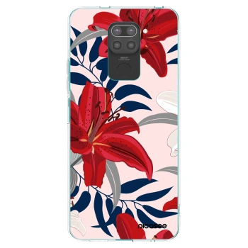 Picasee Μαύρη θήκη σιλικόνης για Xiaomi Redmi Note 9 - Red Lily