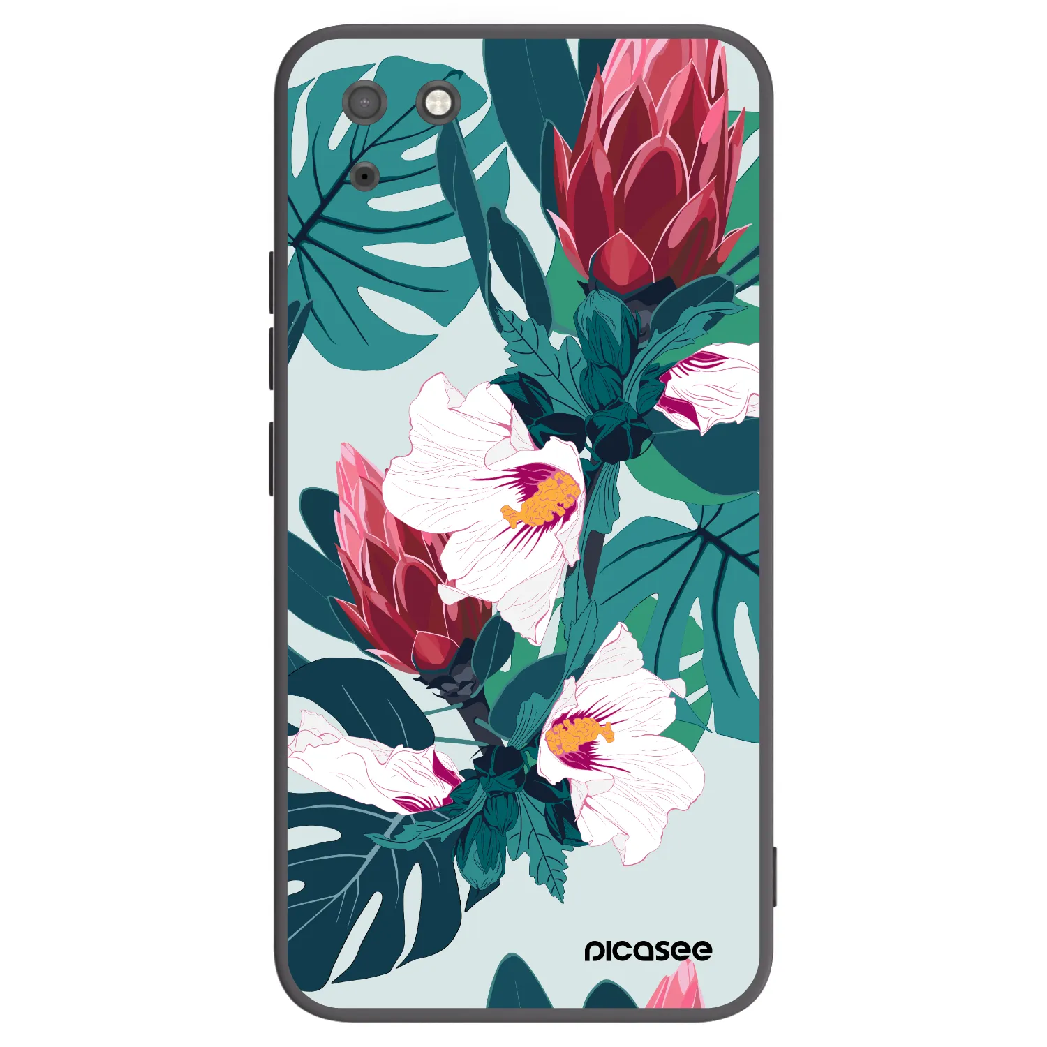 Picasee Μαύρη θήκη σιλικόνης για Huawei Y5P - Rhododendron