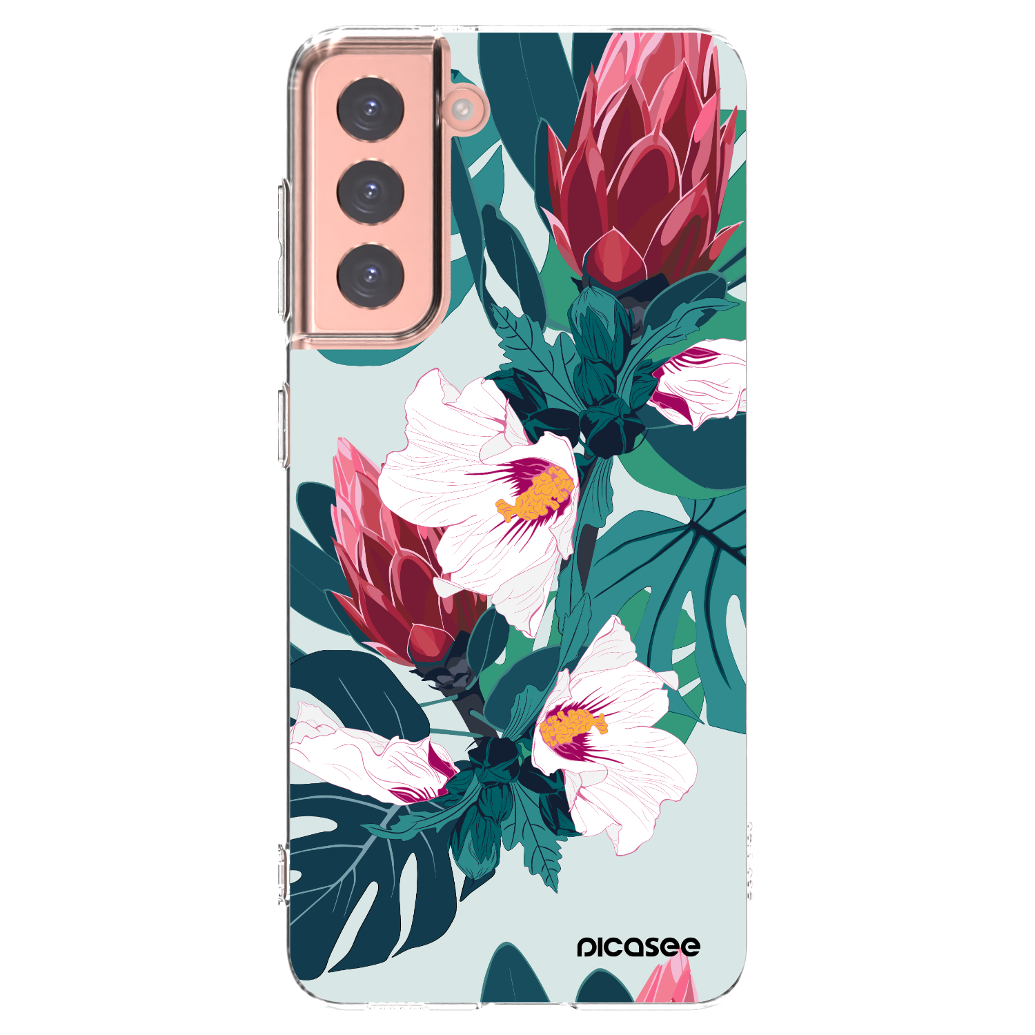 Picasee διαφανής θήκη σιλικόνης Samsung Galaxy S21 5G G991B - Rhododendron