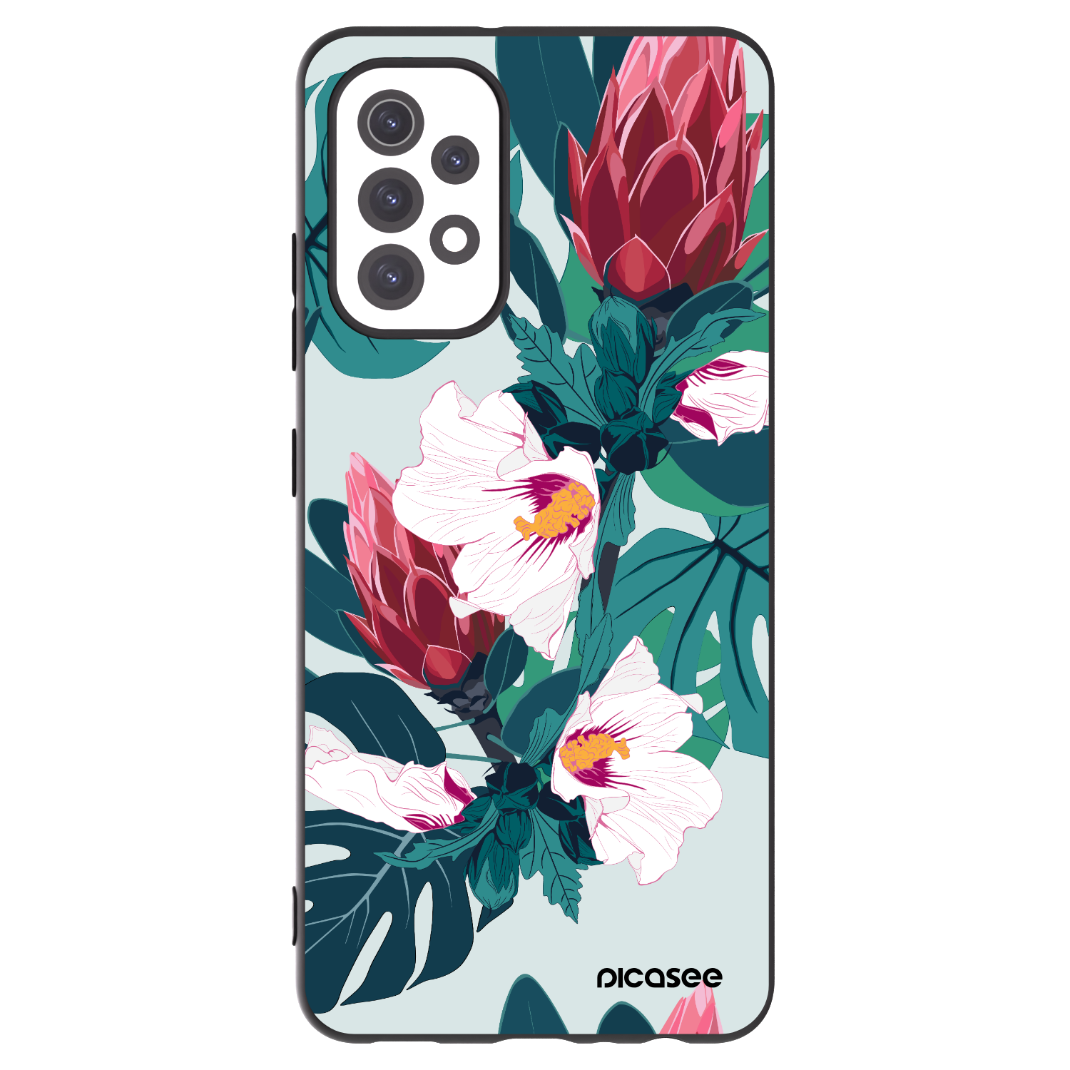 Picasee Μαύρη θήκη σιλικόνης για Samsung Galaxy A32 5G A326B - Rhododendron